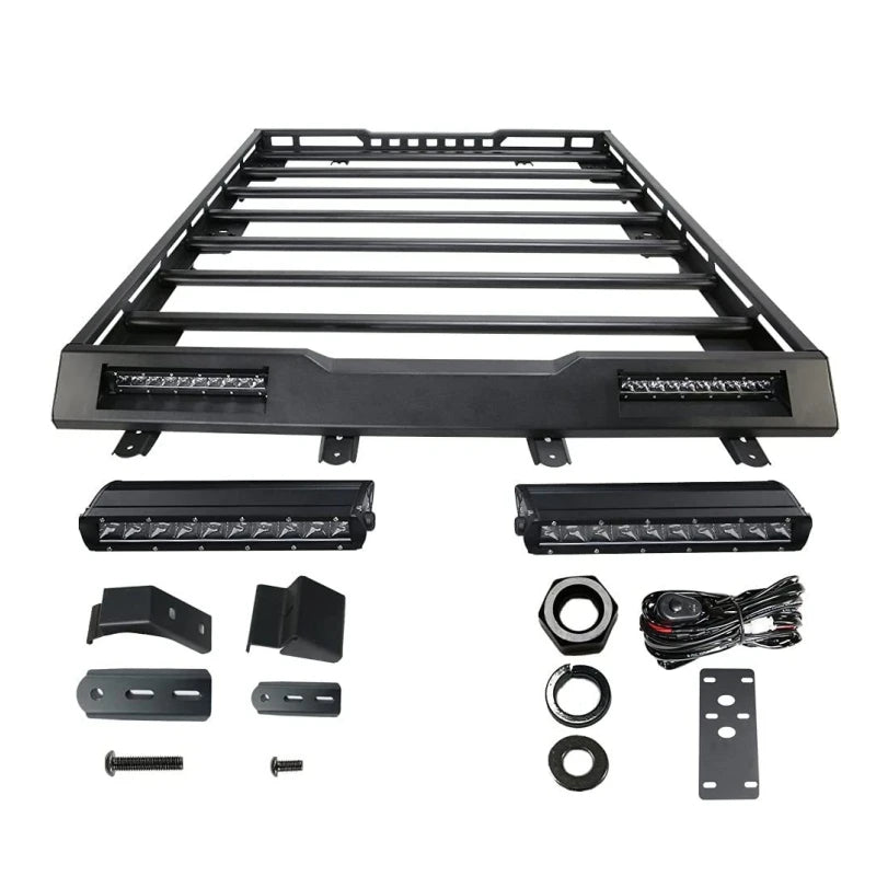 Tellika Aluminum Alloy Roof Luggage Rack with LED Light Bar Carrier Box Fit for Suzuki Jimny JB64 JB74 Accessories