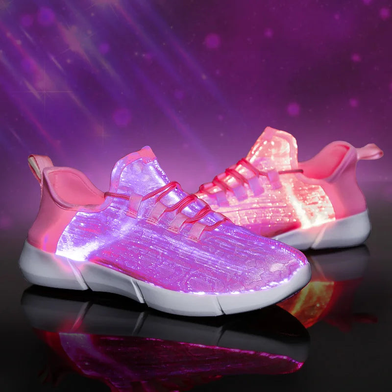 Size 26-46 Light up Led Sneaker with USB Charging Adult Flash Light Running Party Dance Luminous Shoes for Kids Ladies Men