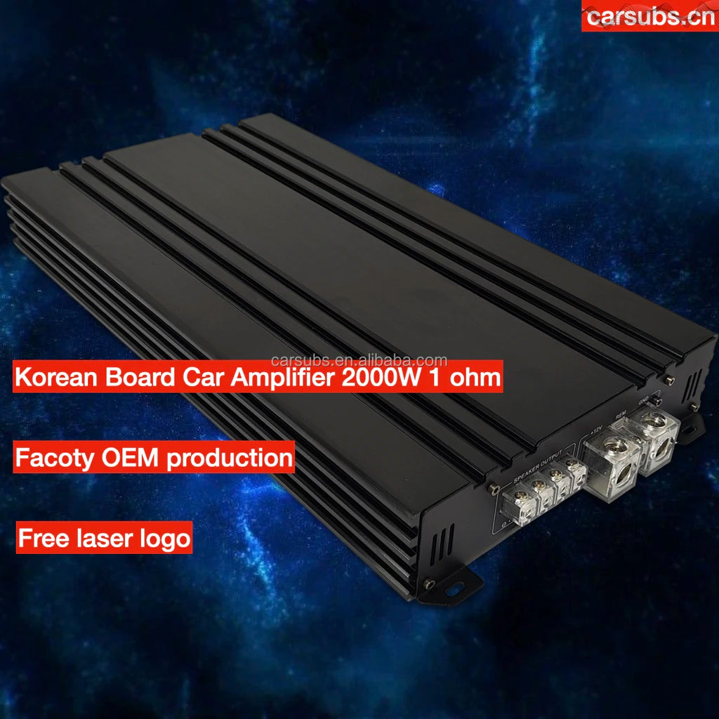 Car Subwoofer Speaker Amplifier Mono RMS 2000W 1D Strong Bass Amplifier Peak 4000W Max 1ohm Class D Car Amplifier Monoblock