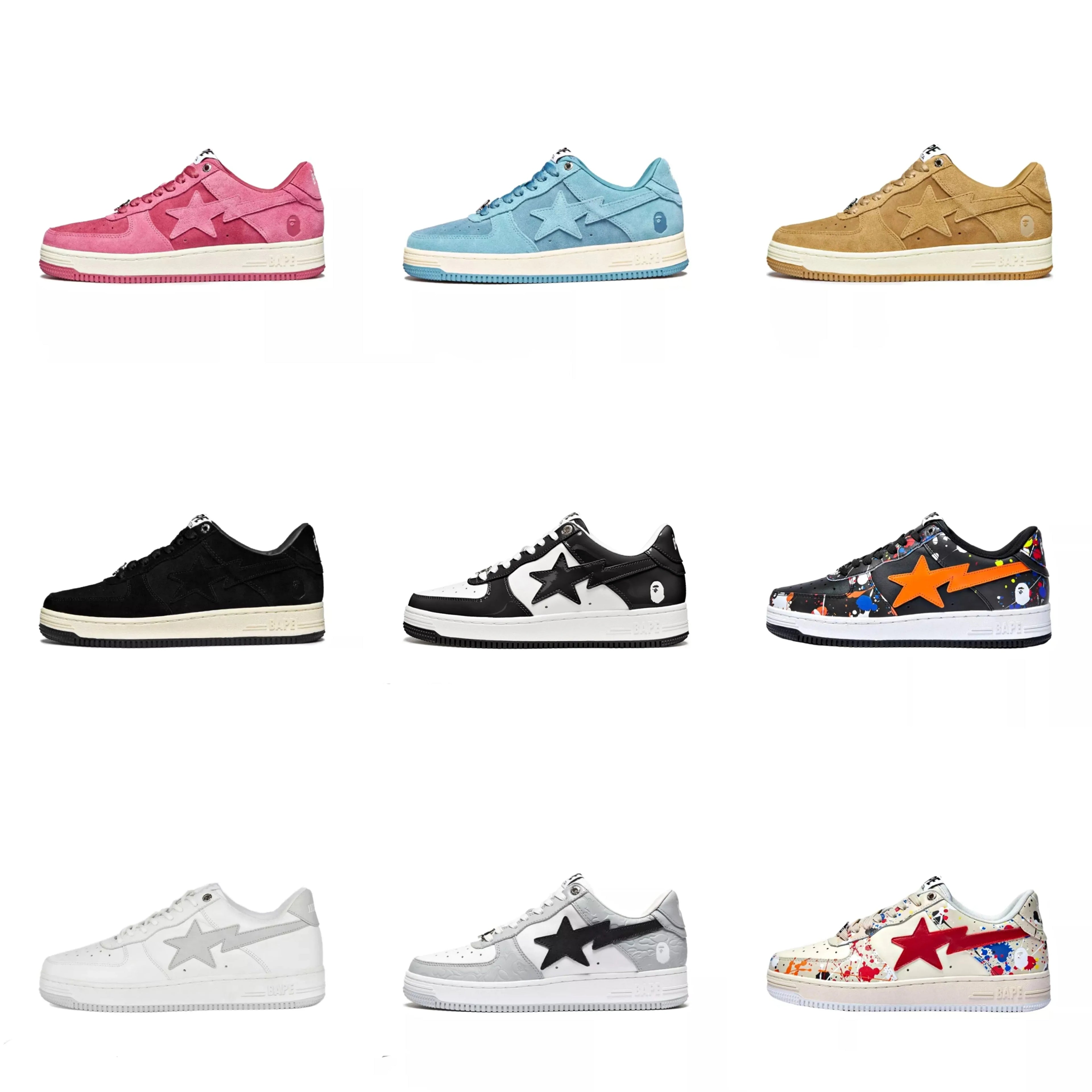 Exclusive APEs Dunk Skateboard Youth Black PU Trendy Casual Vibe Contrast Low-Top Spring Wear Resistance Skate Shoes Collection
