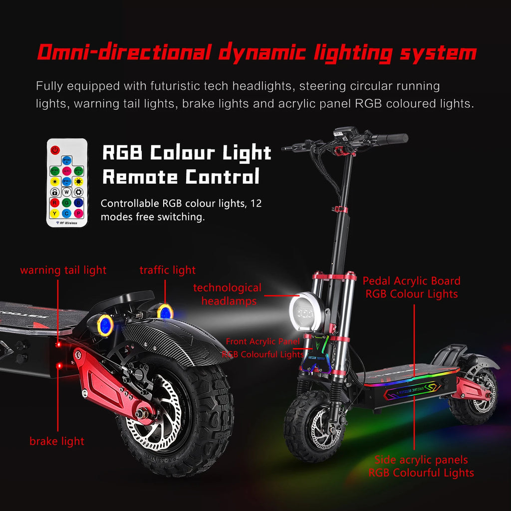 US Warehouse Adult Scooter NFC App Control 6000w Dual Motor Fast Speed Long Range 11inch Off Road Electrical Electric Scooter