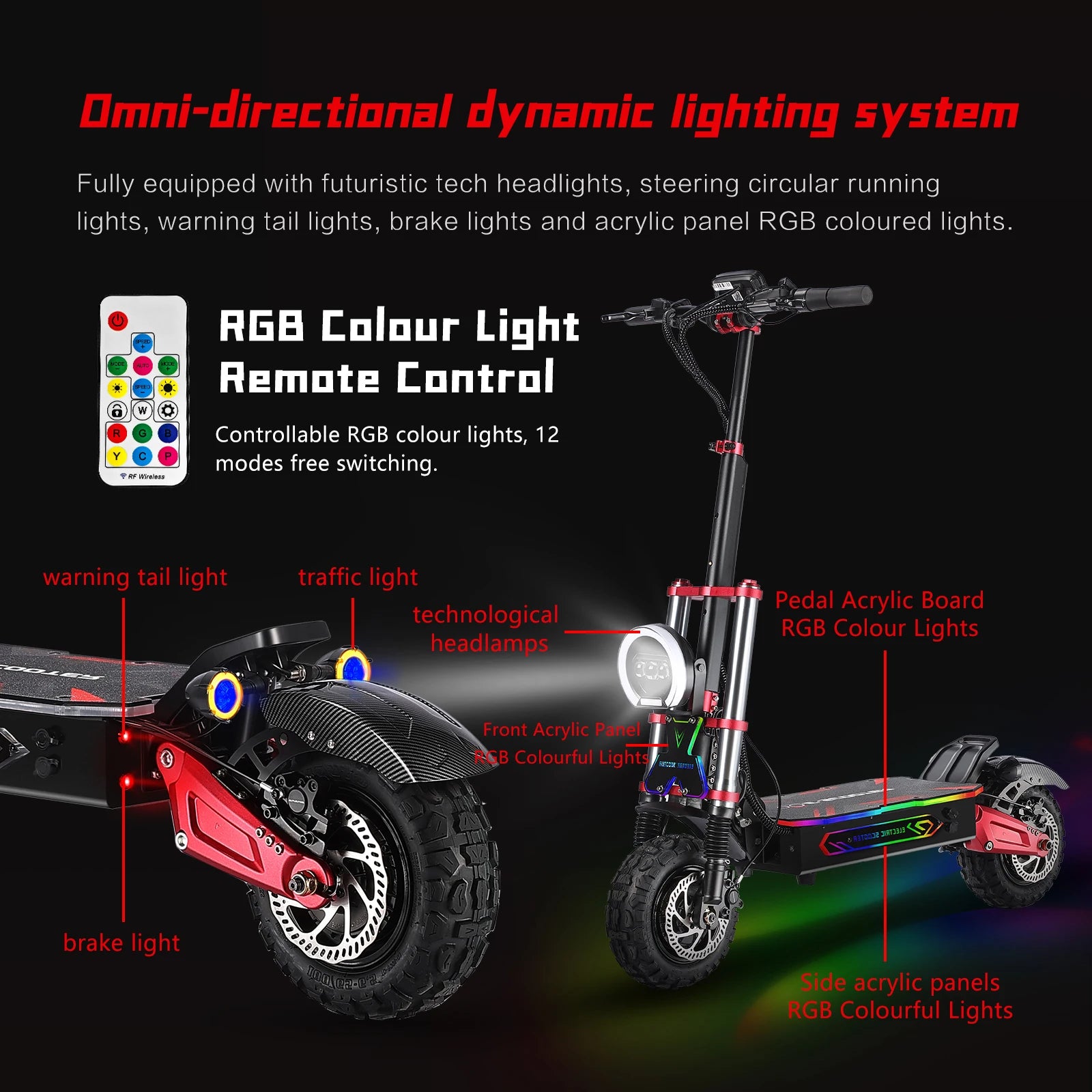 US Warehouse Adult Scooter NFC App Control 6000w Dual Motor Fast Speed Long Range 11inch Off Road Electrical Electric Scooter