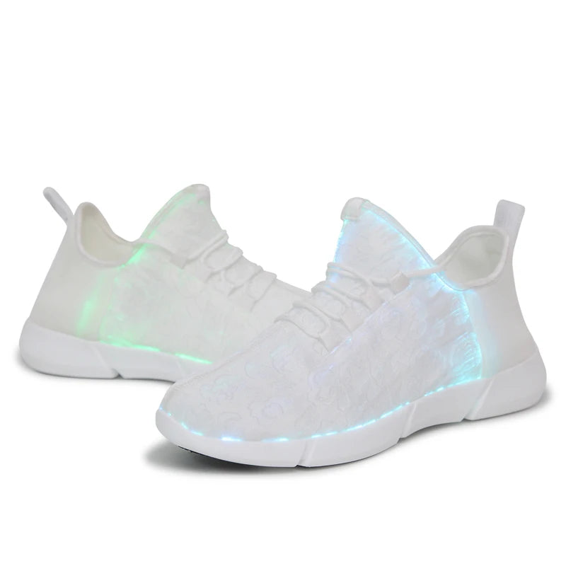Size 26-46 Light up Led Sneaker with USB Charging Adult Flash Light Running Party Dance Luminous Shoes for Kids Ladies Men