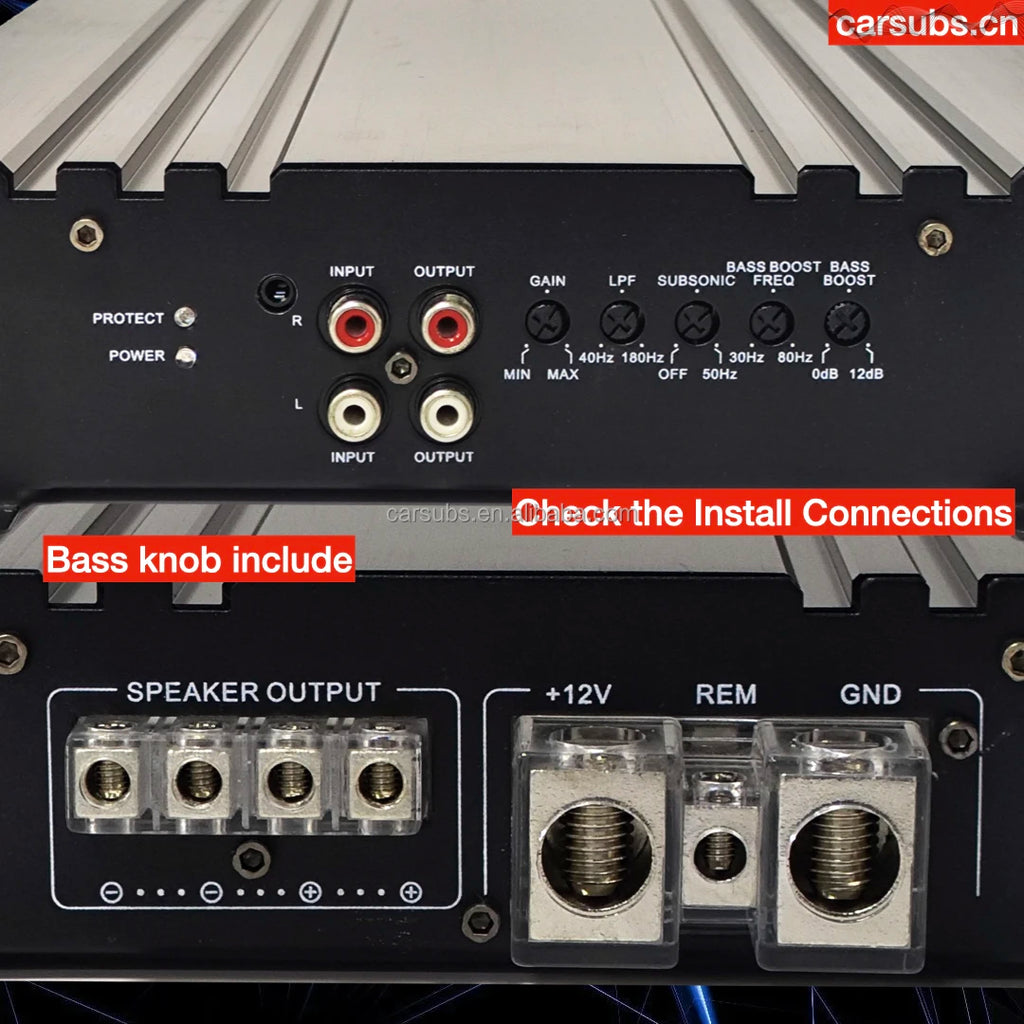 Car Subwoofer Speaker Amplifier Mono RMS 2000W 1D Strong Bass Amplifier Peak 4000W Max 1ohm Class D Car Amplifier Monoblock