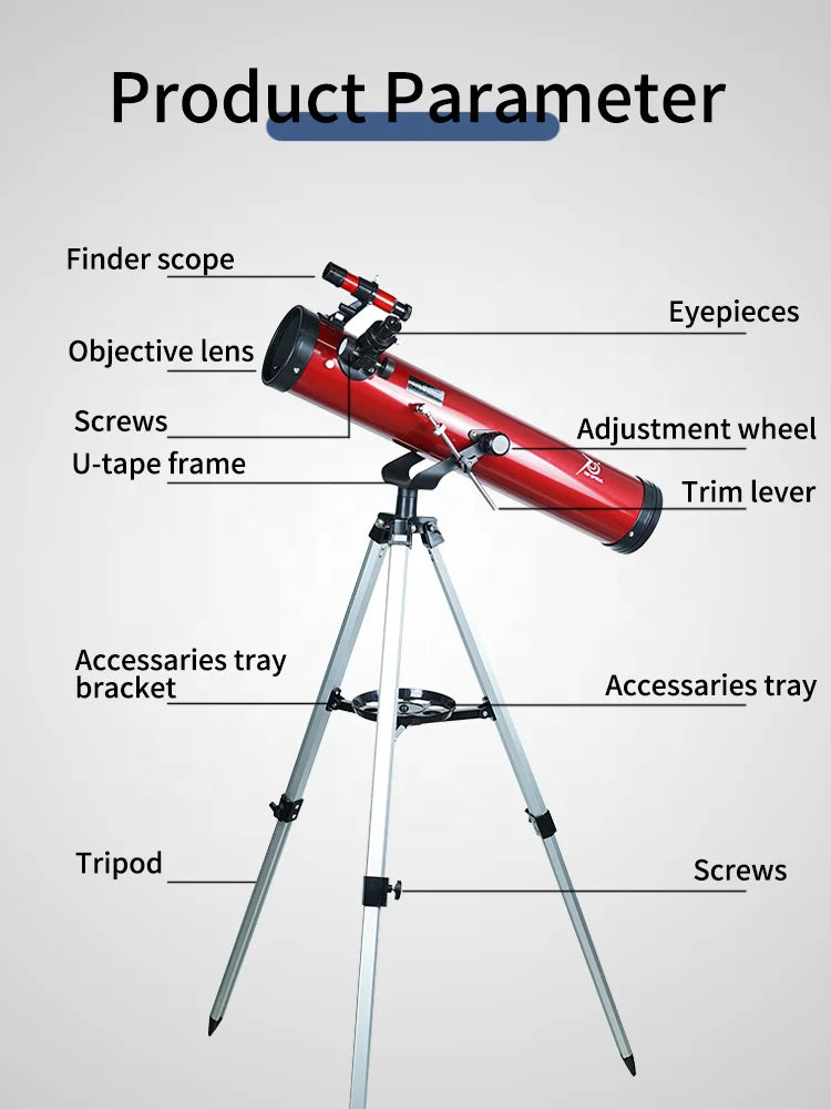 Reflecting Astronomical Telescope for Kids and Adult Camping Gifts with Stable Aluminum Alloy Tripod Carrying Bag