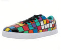 2027 NEW KJ Girls Casual Canvas Sneakers, Black White Cabana Color
