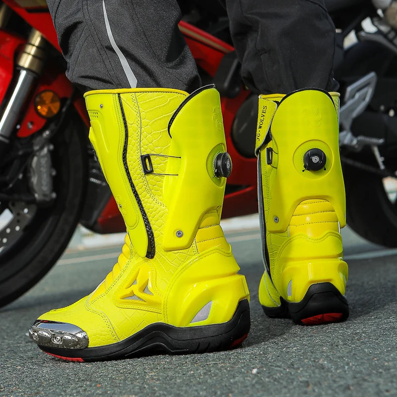 Professional Motorbike Shoes Boots Wear-resistant Motorcycle Riding Boots Racing Sports Protection Cycling Shoes for Men