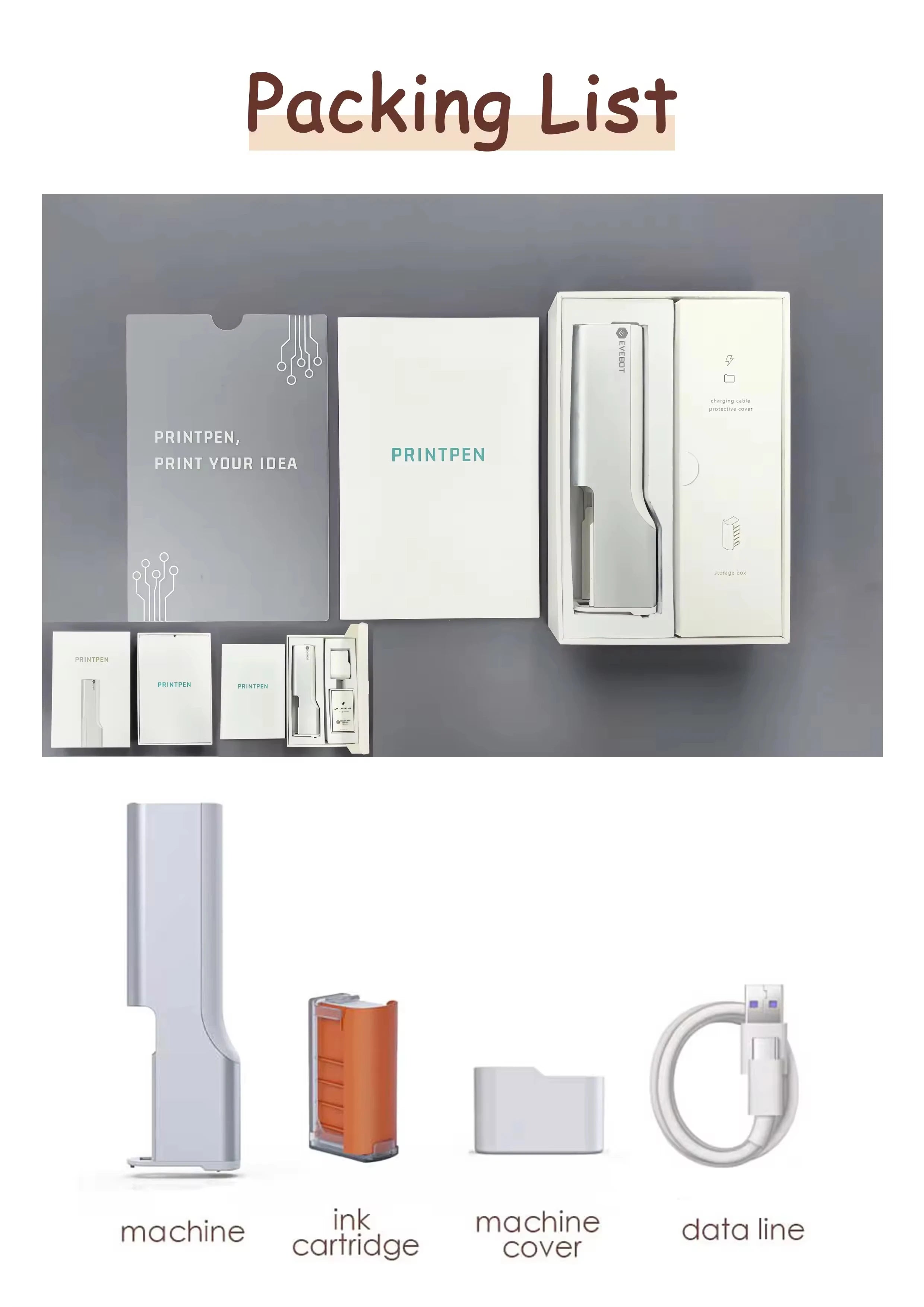 PrintPen Ready to Ship 2022 4 Cups Coffee Printer 3d Printing Latte Can Print Any Photo Selfie Art for Cafe Restaurant