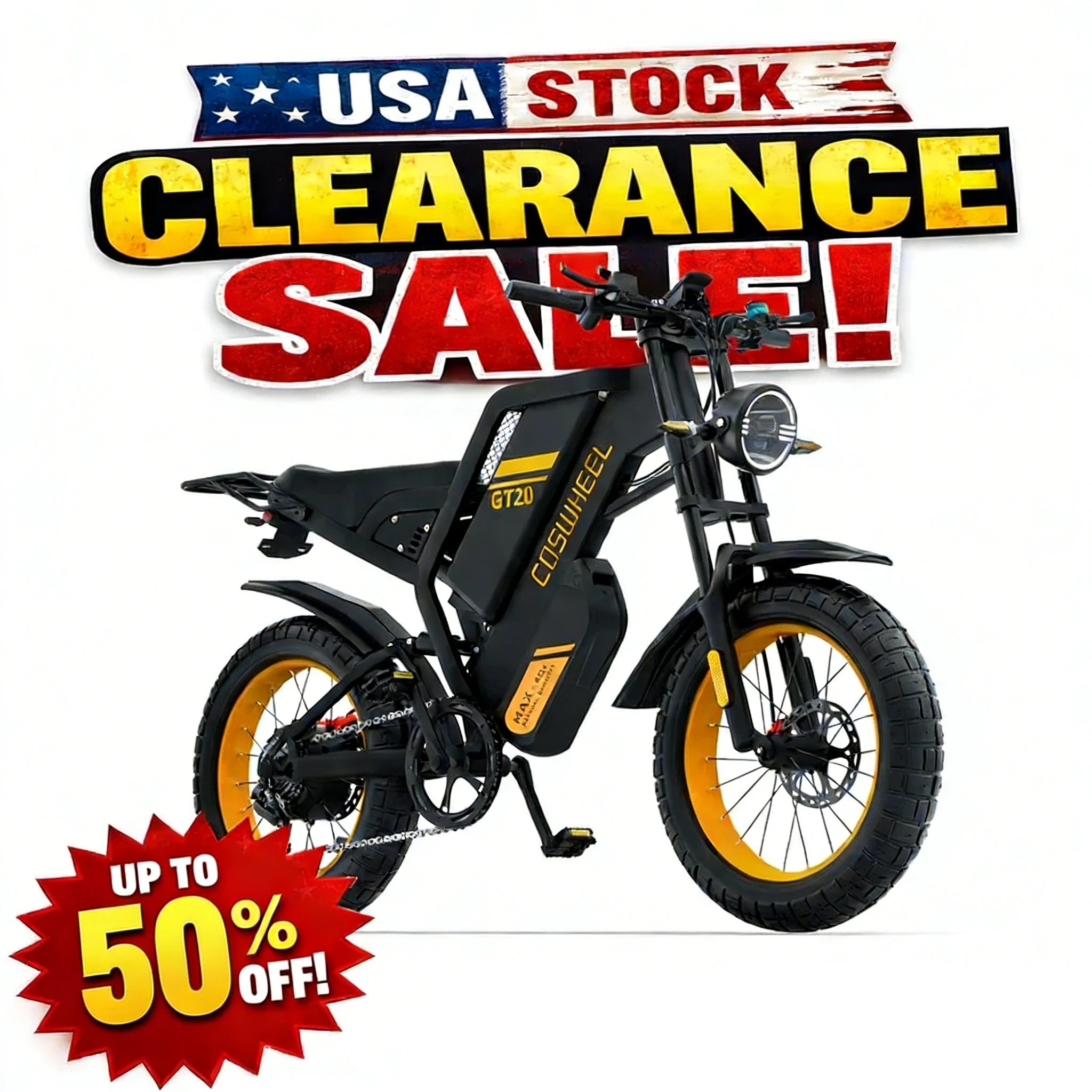 For COSWHEEL GT20 MAX Electric Bike Dual Motor 4000w 40AH Dual Battery Streetbikes for Dirt Mountain Riding EBike Dirt Bike
