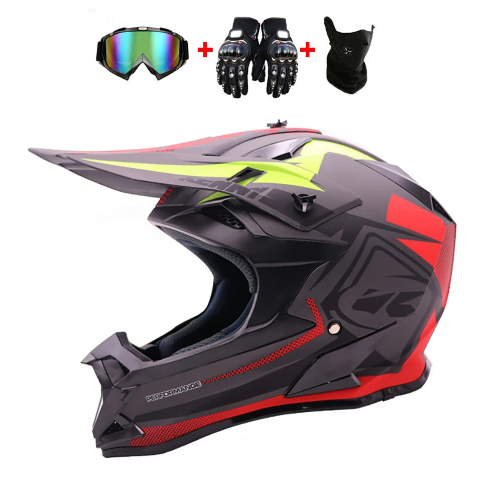 Top-Grade Fashion Motorcycle Full Face Hat Youth Adults Dirt Bike ATV Motocross off Road Helmet