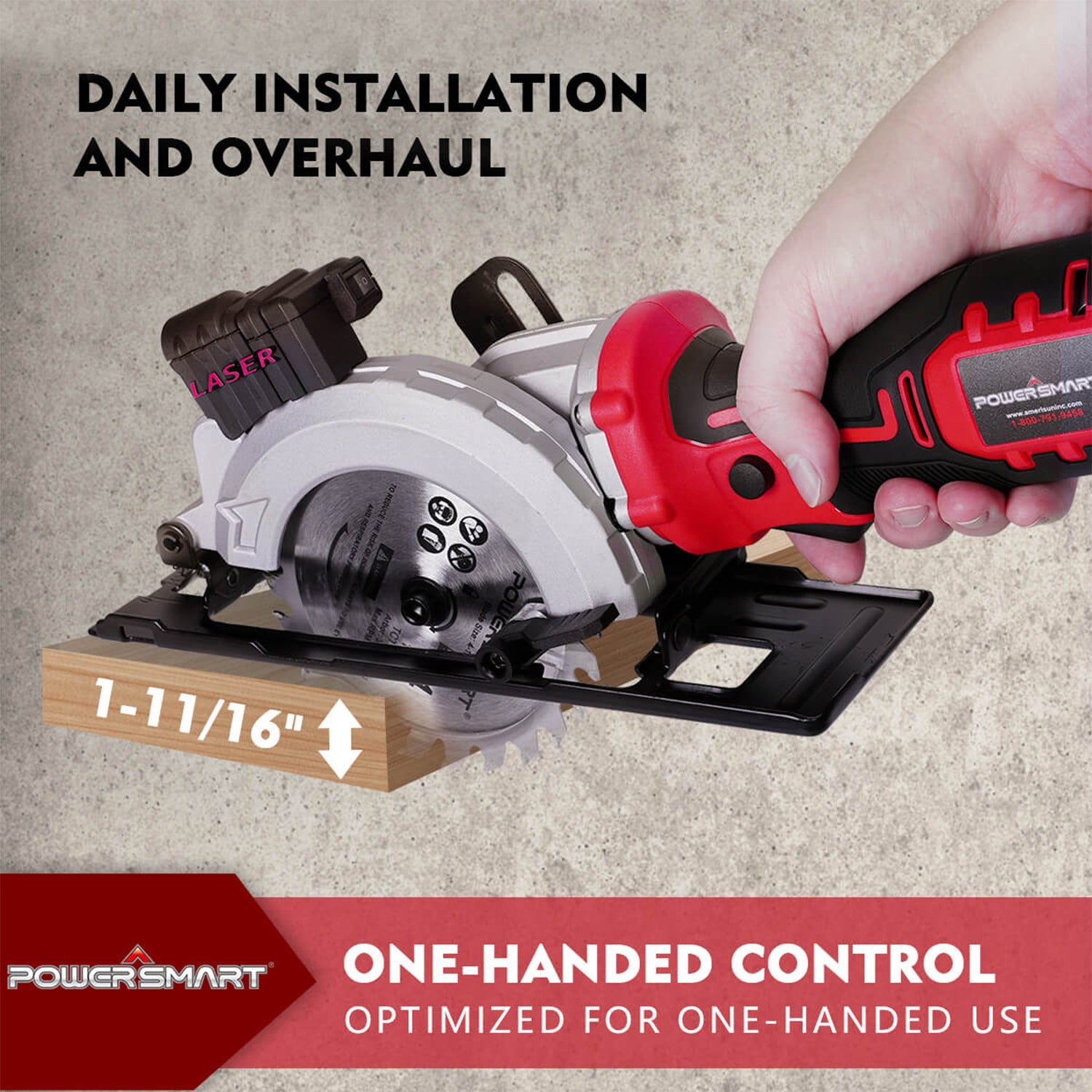 20V Mini Circular Saw Cordless with 4.0Ah Battery and Charger PS76138A