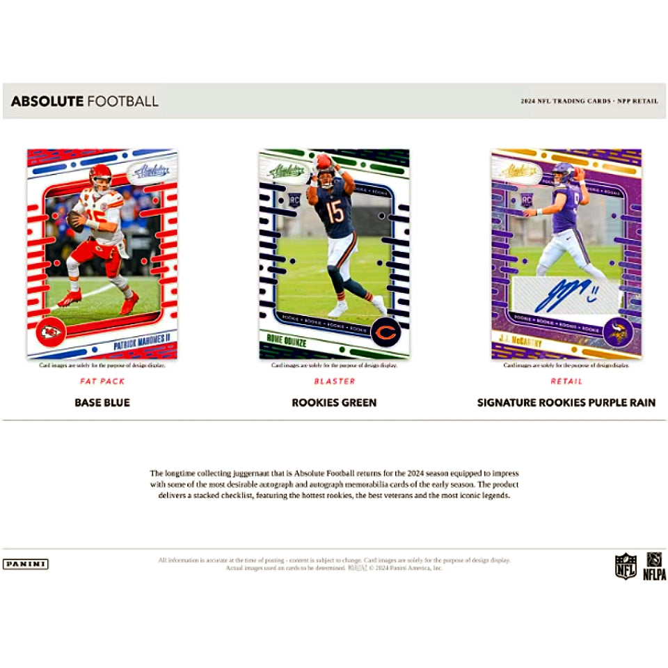 2024 NFL Panini Absolute Football Jumbo Value Fat Pack Cello Box