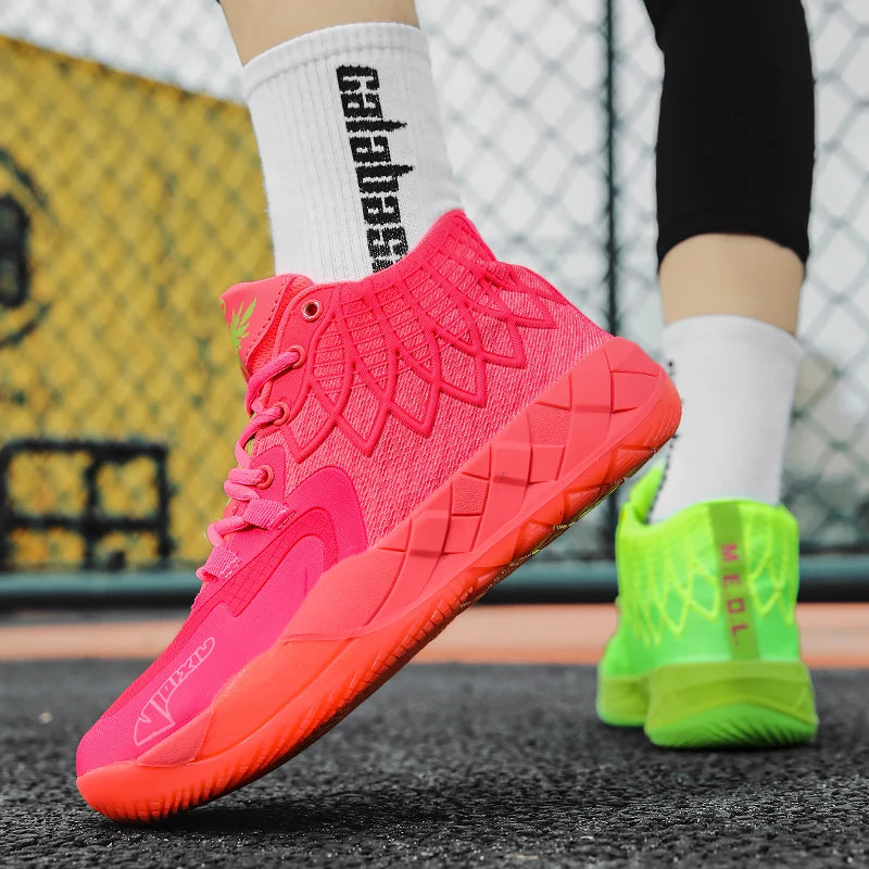 Three-ball generation Lamelo Ball basketball shoes Yin-yang high-top practical youth student basketball shoes men's sports shoes