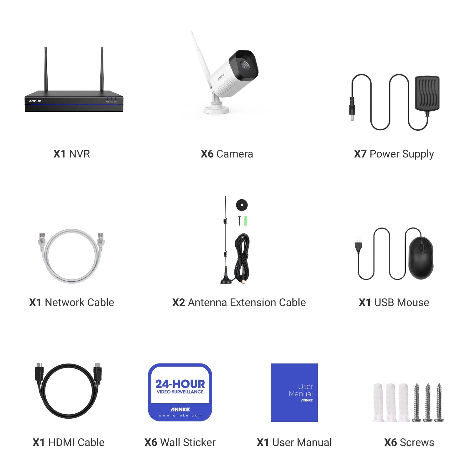 Annke 8MP Wireless CCTV System 16CH NVR Video Surveillance Kit Two Way Audio poe camera 2/4/6 PCS 4K Wifi security camera