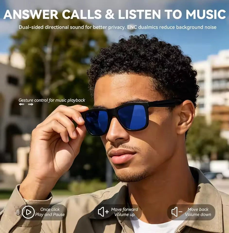 2026 New Smart Audio Glasses AI Translation Bluetooth Call Touch Color Change Lens Sunglasses Dual Mic ENC Noise Reduction IP65