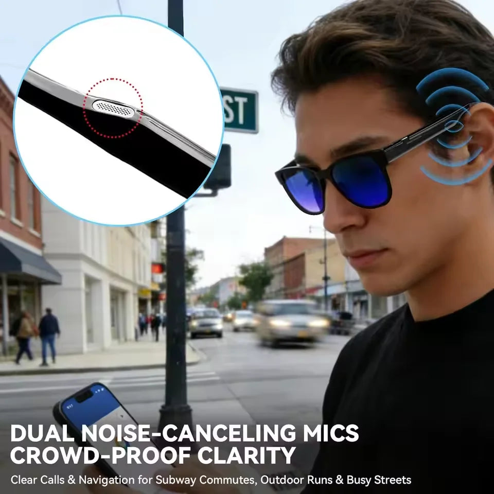 2026 New Smart Audio Glasses AI Translation Bluetooth Call Touch Color Change Lens Sunglasses Dual Mic ENC Noise Reduction IP65