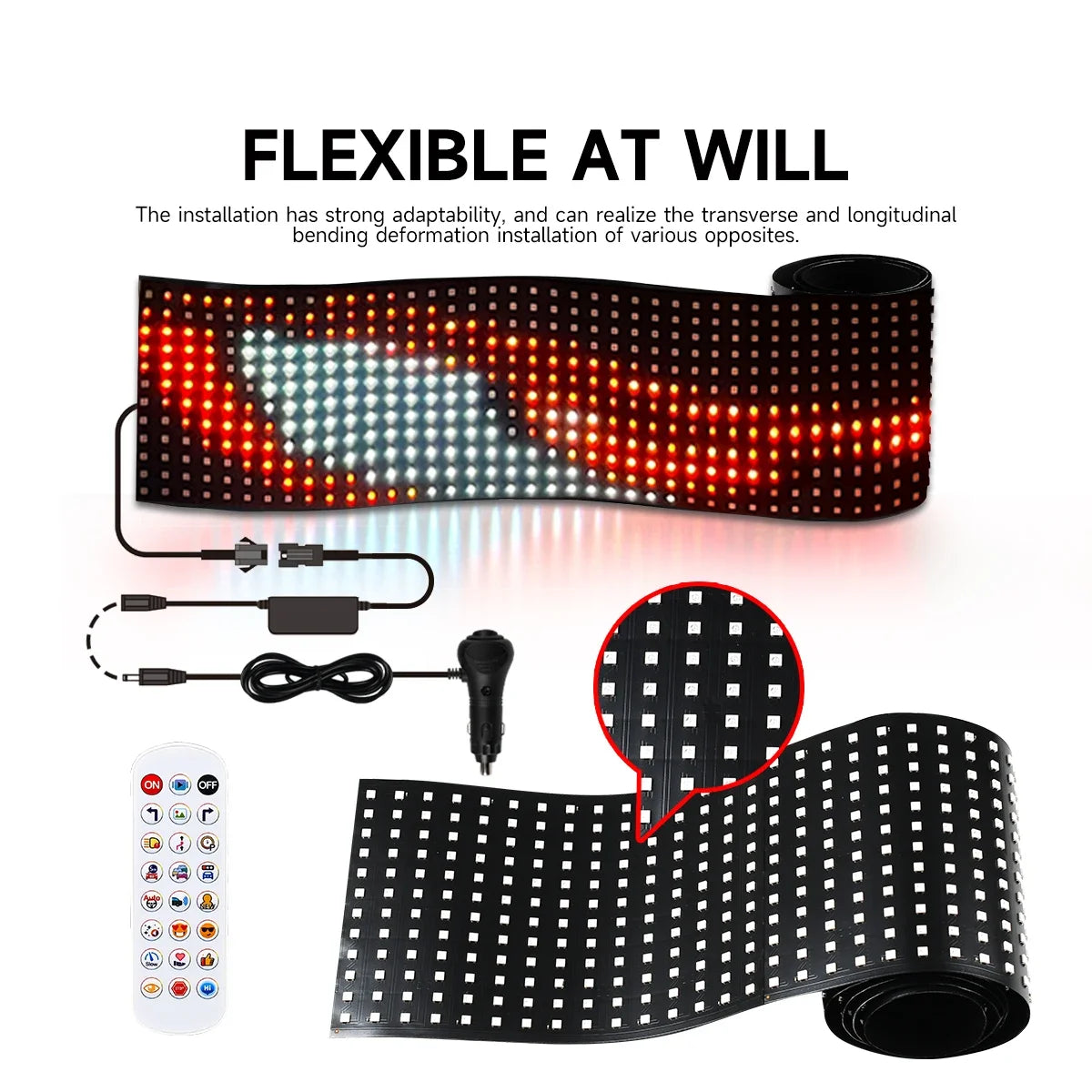 APP Remote Control Truck Car Devil Eye LED Pixel Panel Light Multi-Functional Decorative Lights For Board Windshield 12V 24V