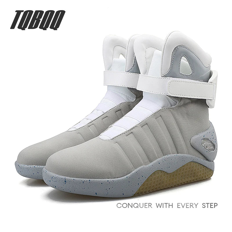 Men's High-Cut Skateboarding Shoes with LED Women Cool Sports Shoes USB Rechargeable Casual Sneakers Back To The Future Boots