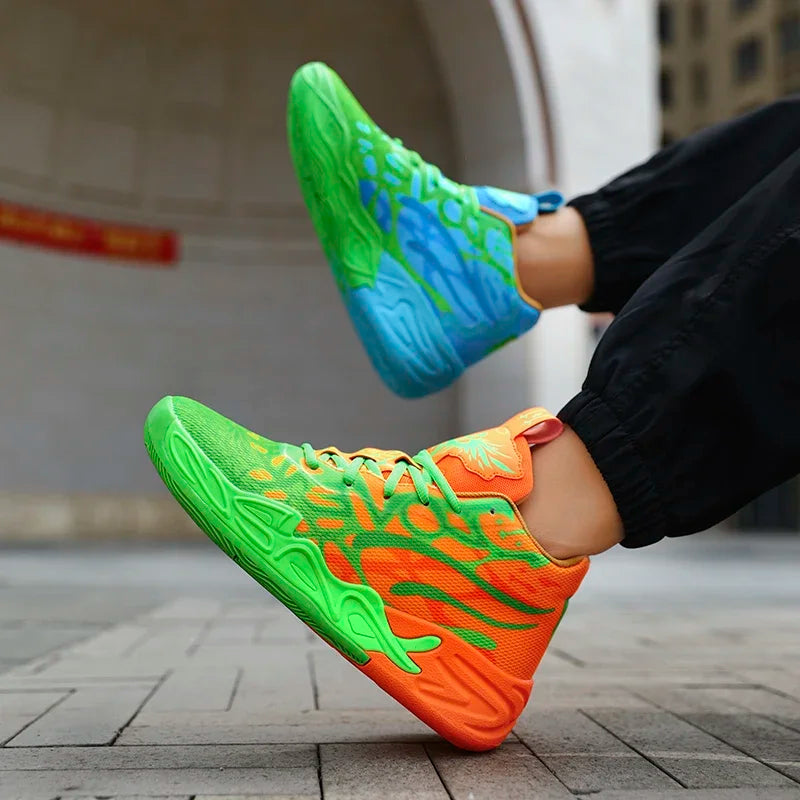 Men's Basketball Shoes Breathable Cushioning Non-Slip Wearable Runing Shoes Gym Training Athletic Basketball Sneakers for Women