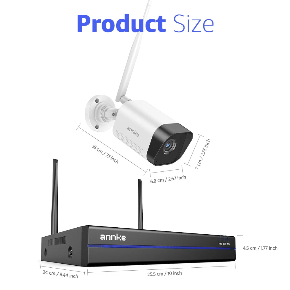 Annke 8MP Wireless CCTV System 16CH NVR Video Surveillance Kit Two Way Audio poe camera 2/4/6 PCS 4K Wifi security camera