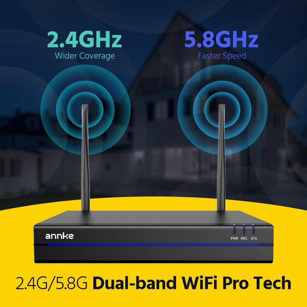 Annke 8MP Wireless CCTV System 16CH NVR Video Surveillance Kit Two Way Audio poe camera 2/4/6 PCS 4K Wifi security camera