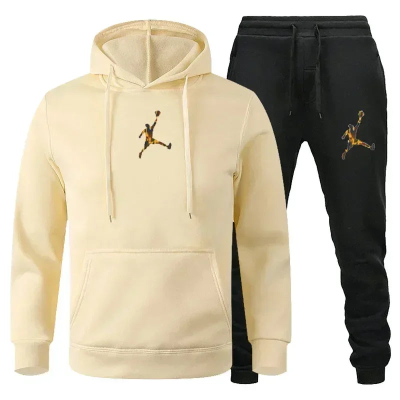Jordan 2026 Spring Autumn Winter Fashion Men Women Hooded Sweatshirt+Pants Two-piece Set Daily Outdoor Casual Warm Sportswear