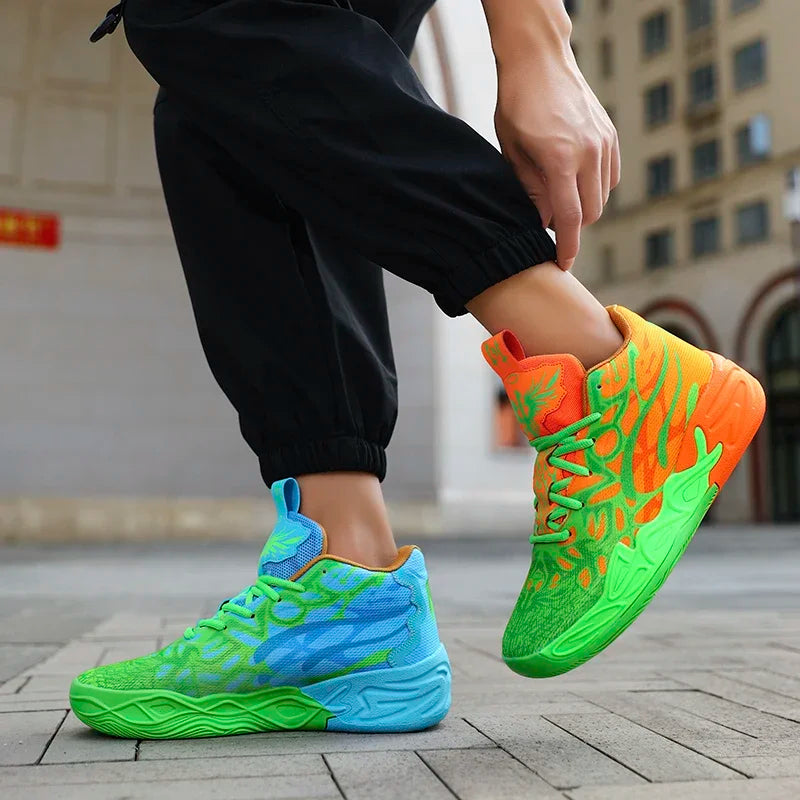 Men's Basketball Shoes Breathable Cushioning Non-Slip Wearable Runing Shoes Gym Training Athletic Basketball Sneakers for Women