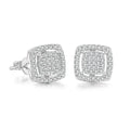 Square Iced Out Zirconia Ear Piercing Stud Unisex Earrings Punk Rock Hiphop Cartilage Lobe Earing Trendy Male Jewelry OHE164