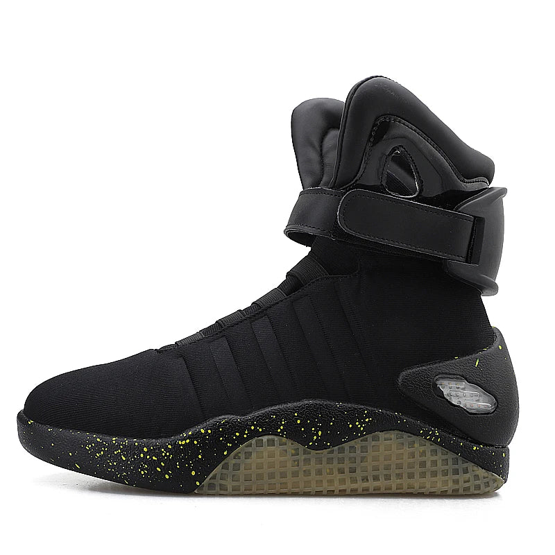 Men's High-Cut Skateboarding Shoes with LED Women Cool Sports Shoes USB Rechargeable Casual Sneakers Back To The Future Boots