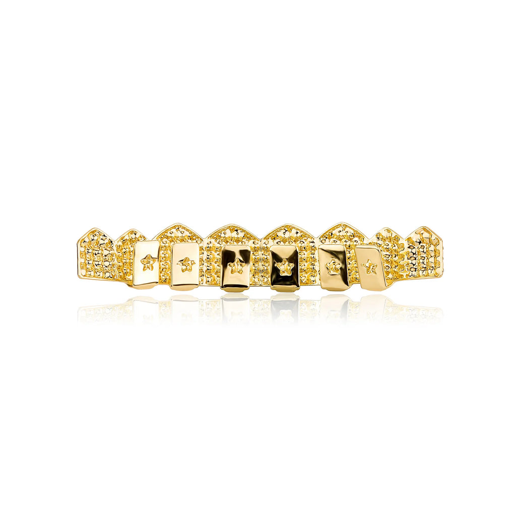 TOPGRILLZ Hip Hop Teeth Grillz Iced Out Micro Paved Green Red Cubic Zircon Top & Bottom Charm Grills Set For Halloween Party