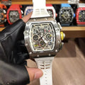 luxury RM brand 6 pins Multifunctional Automatic mechanical Silicone Watch Tourbillon 904L Stainless steel Men's automatic watch