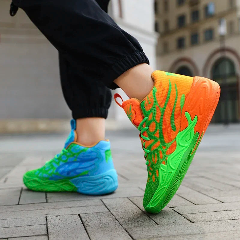 Men's Basketball Shoes Breathable Cushioning Non-Slip Wearable Runing Shoes Gym Training Athletic Basketball Sneakers for Women