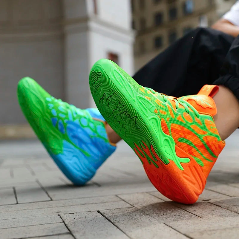 Men's Basketball Shoes Breathable Cushioning Non-Slip Wearable Runing Shoes Gym Training Athletic Basketball Sneakers for Women