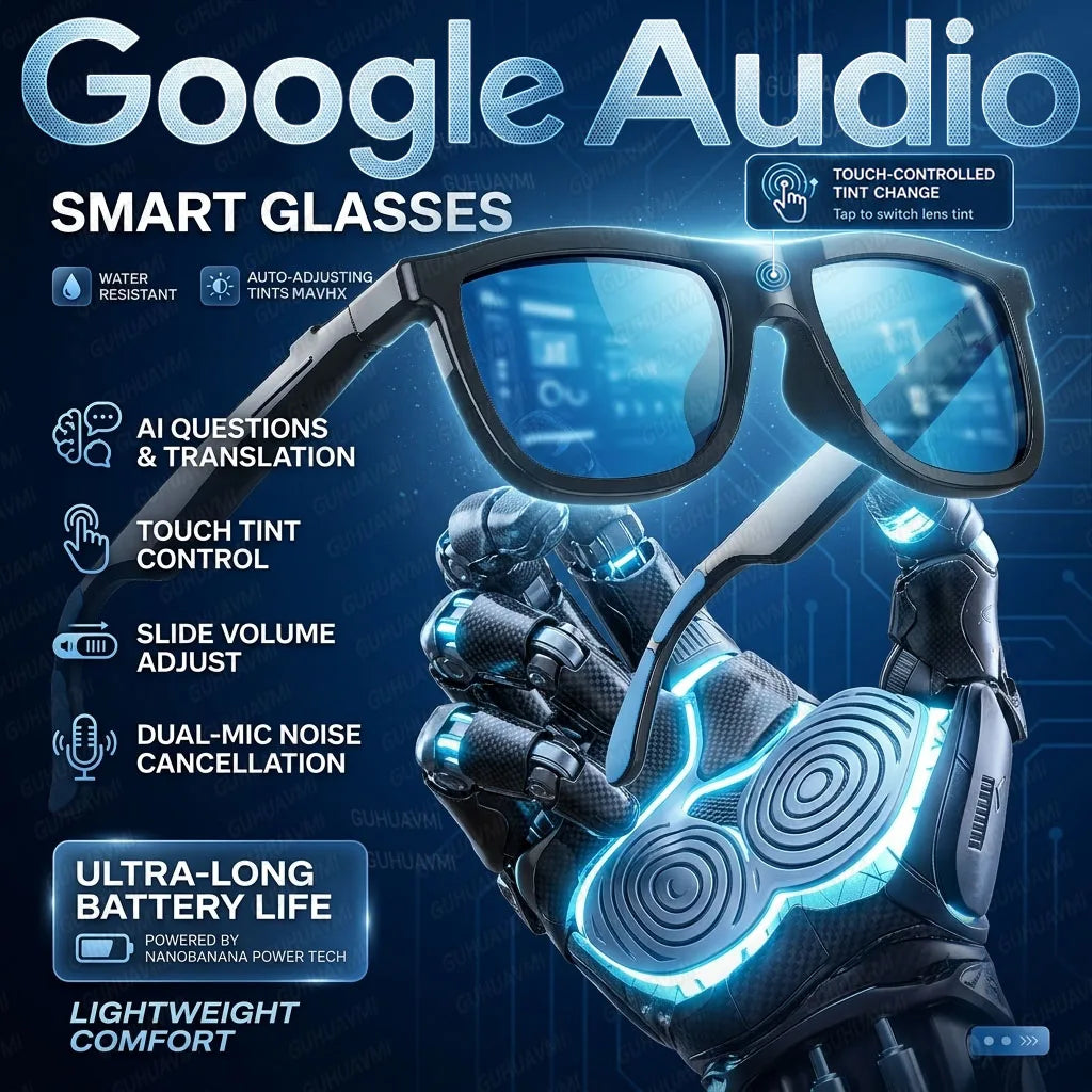 2026 New Smart Audio Glasses AI Translation Bluetooth Call Touch Color Change Lens Sunglasses Dual Mic ENC Noise Reduction IP65