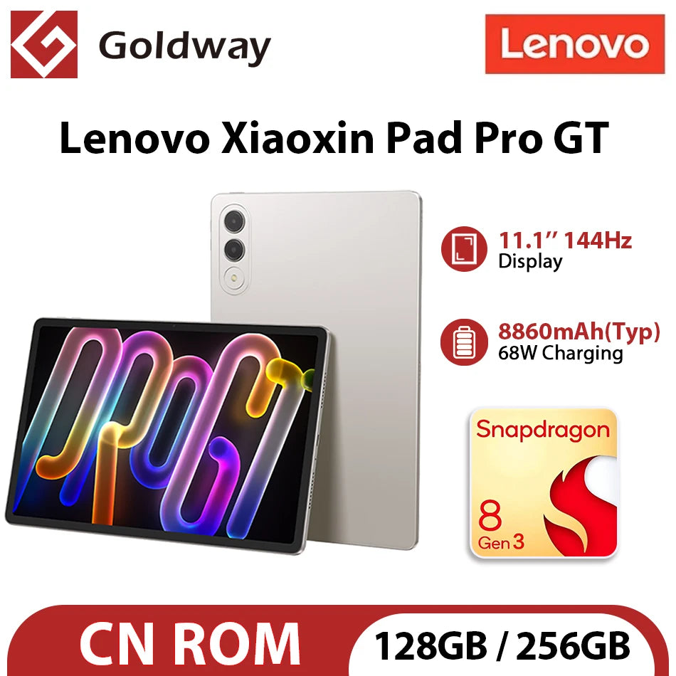Lenovo Xiaoxin Pad Pro GT 11.1''  Tablet 128GB 256GB Snapdragon 8 Gen3 144Hz 3.2K LCD Display13MP Camera 8860mAh 68W Charging