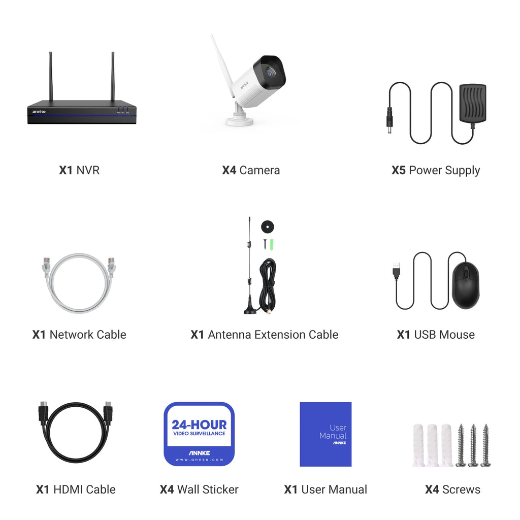 Annke 8MP Wireless CCTV System 16CH NVR Video Surveillance Kit Two Way Audio poe camera 2/4/6 PCS 4K Wifi security camera