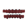 TOPGRILLZ Hip Hop Teeth Grillz Iced Out Micro Paved Green Red Cubic Zircon Top & Bottom Charm Grills Set For Halloween Party