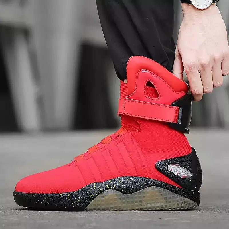 Basketball Light Sneakers "back To Future" Led Glowing For Men Cosplay High Top Shoes Men Dance Shoes Zapatillas Hombre