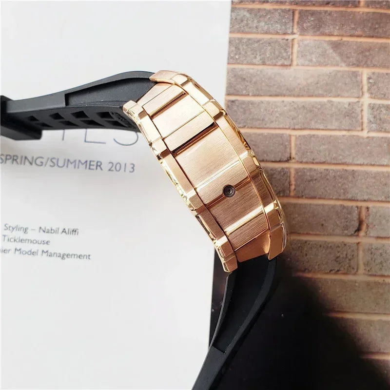 luxury RM brand 6 pins Multifunctional Automatic mechanical Silicone Watch Tourbillon 904L Stainless steel Men's automatic watch