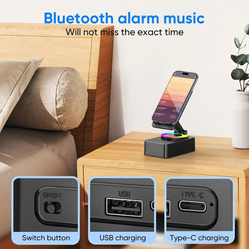 Wireless Audio Bluetooth Speaker Power Bank, 5 in 1 Emergency Charging LEDPhone Holder Festival Gifts for Friend Family