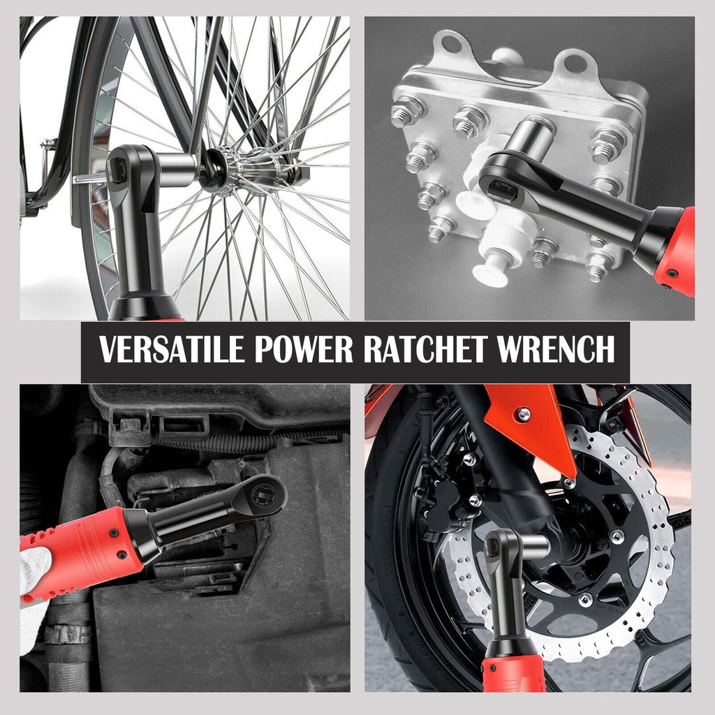 3/8" Cordless Electric Ratchet Wrench Set, 12V Power Ratchet Tool Kit With 2 Packs 2000mAh Battery And Charger, 45 FT-LBS Battery Powered Wrench with Infinitely Variable Speeds