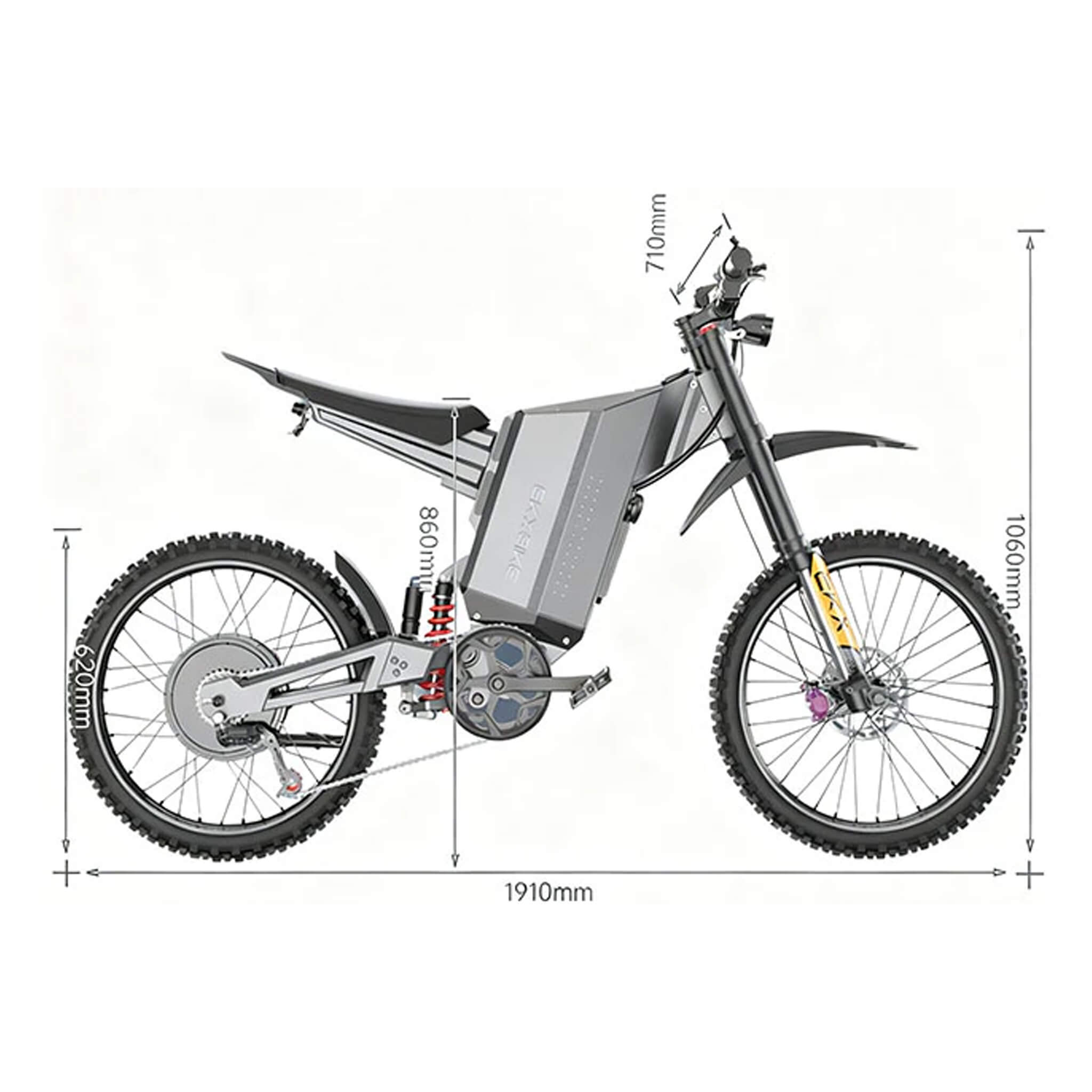 EKX GTS 8000W 72V/30AH Premium Electric High-Strength Steel Pipe Off-Road Mountain Dirt Bike (SAK31684)
